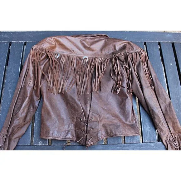 Vintage 1980s Over-the-Top Fringe Leather Bomber Jacket from Aubergine Med - Picture 6 of 15